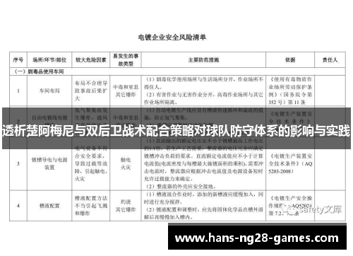 透析楚阿梅尼与双后卫战术配合策略对球队防守体系的影响与实践